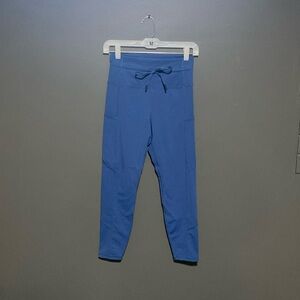 Zyia Calm Blue Pocket Drawstring Luxe 24” Leggings Size 4